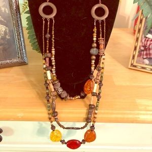 💸REDUCED PRICE💸 3 Tier Amber & Copper necklace